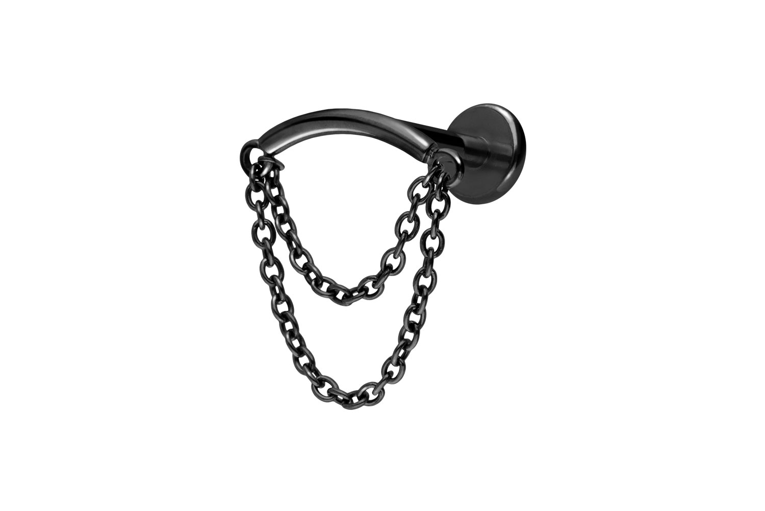 Titan Labret Piercing mit Innengewinde BOGEN + 2 KETTEN